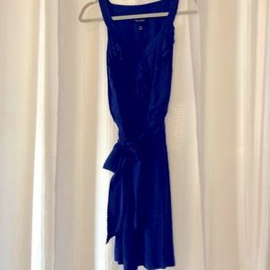 White House Black Market Ruffle dress in blue